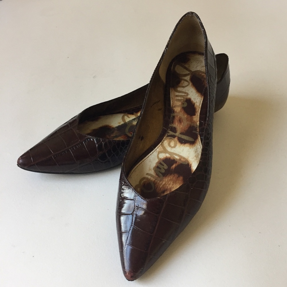 Sam Edelman Brown Crocodile Isador Flats